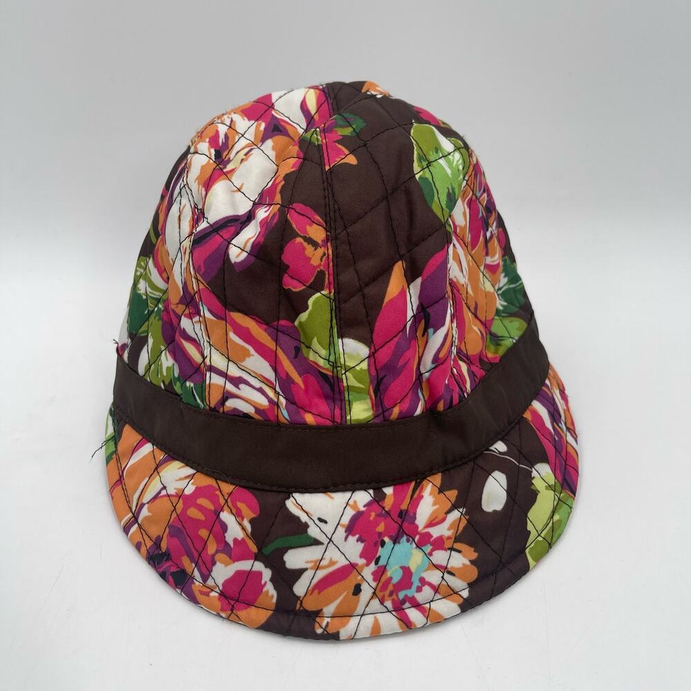 VERA BRADLEY Hat Cap English Rose Newgirl Cozy Fleece Lining Brown Casual Fall - Picture 5 of 14